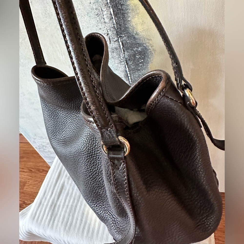 BURBERRY Brown Grained Leather Canterbury w/ House Check Bag - Picture 12 of 17